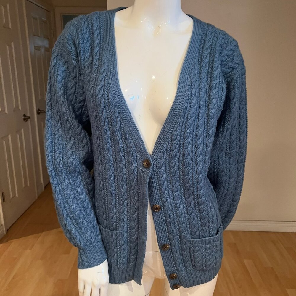 90s RALPH LAUREN WOOL HAND KNIT CARDIGAN SWEATER SIZE L LARGE